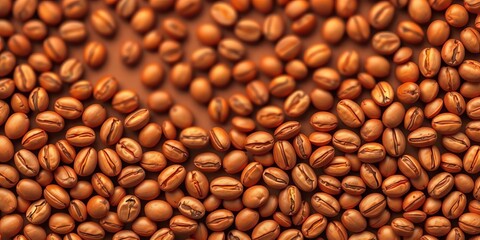 Fototapeta premium Abstract seamless vector background pattern of light brown linear coffee beans, elegant, modern
