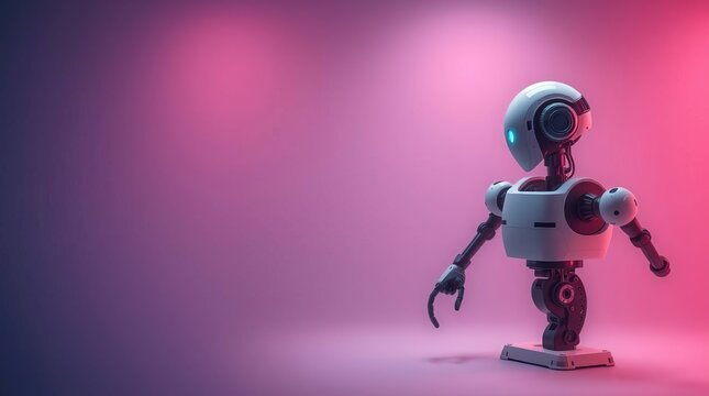 Modern Robot in Soft Gradient Light