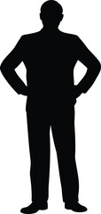 Fototapeta premium Confident Standing Man Silhouette Vector Illustration