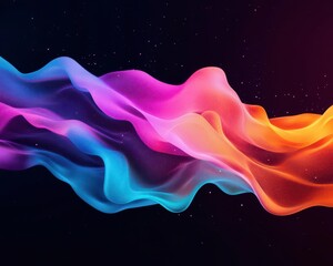 Obraz premium Abstract iridescent soundwave made of floating crystallike particles, highdefinition audio frequency effect