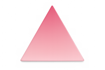 Pink gradient triangle on a transparent background, symbolizing growth, progress, and innovation in a modern and minimalist design