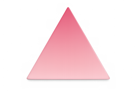 Pink gradient triangle on a transparent background, symbolizing growth, progress, and innovation in a modern and minimalist design