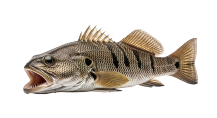Freshwater Drum – High-Resolution Illustration of North American Freshwater Fish for Educational and Wildlife Use