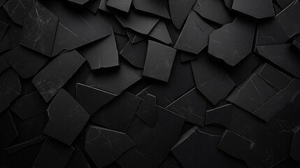 Abstract Geometric Mosaic of Dark Stone: A striking abstract pattern of fractured stone tiles, arranged to create a dynamic texture and a sense of depth.
