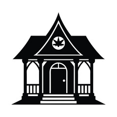 Scary porch vector silhouette icon