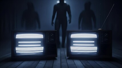 Retro TVs & Shadowy Figures: Mysterious Broadcast