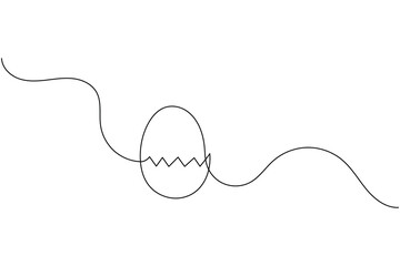 Obraz premium Simple easter eggs illustration in one continuous line art style isolated on white background