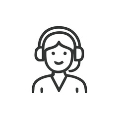 Customer Support Icon: Headset, Help, Service