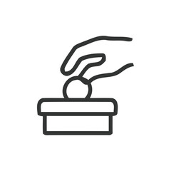 Hand Dropping Coin Icon: Donation, Giving, Charity