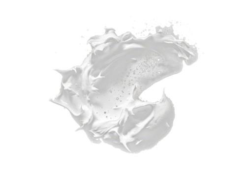 bright white soap foam swirl smear bubbles isolated on white or transparent png