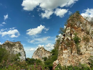 mountain landscape with blue sky