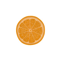 drawing fruit, half of orange isolated at white background