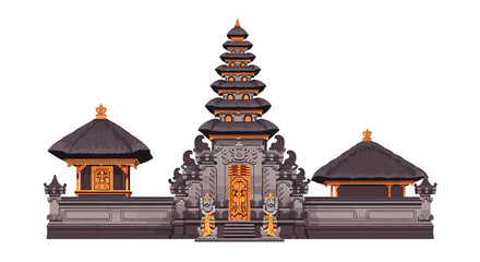 An ornate Balinese temple structure with intricate carvings and traditional design.