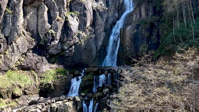Trabzon Ucarsu waterfall with drone view