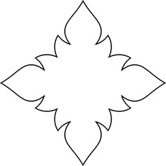 Traditional Thai art line motif vector isolated on white background