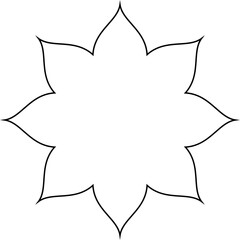 Traditional Thai art line motif vector isolated on white background