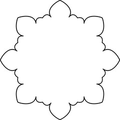 Traditional Thai art line motif vector isolated on white background