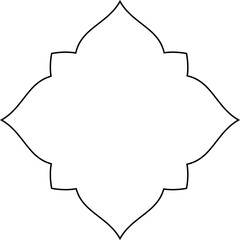 Traditional Thai art line motif vector isolated on white background