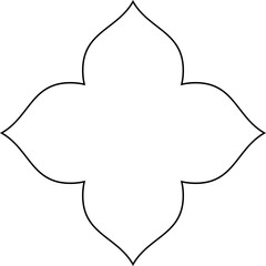 Traditional Thai art line motif vector isolated on white background