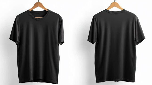 Black t-shirt mockup on white 