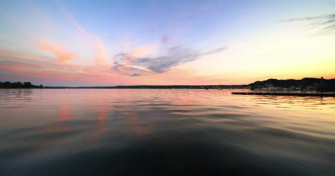  Sunset landscape over the city of Angera