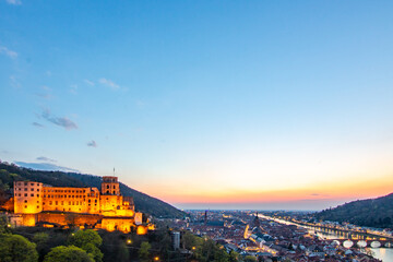 Beautiful view of and in nature over a city. Evening with sunset and beautiful colors and clouds....