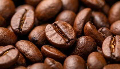 Naklejka premium Roasted coffee beans close-up (1)