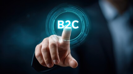 Business to Consumer Marketing Concept Touchscreen Interaction