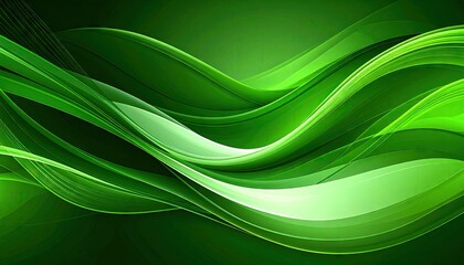 Abstract green flowing lines