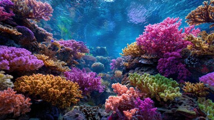Colorful coral reef underwater