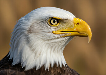 Obraz premium Bald Eagle, Majestic and Intense Portrait of American Symbol.