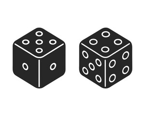 Two Dice silhouette vector illustration