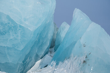 Close-Up of Blue Glacier Ice