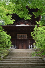 Traditional Japanese Shrine Entrance Surrounded by Maple Leaves