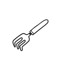 Hand-Drawn Garden Fork for Cultivating and Aerating Soil