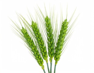 Close-up of fresh green wheat ears