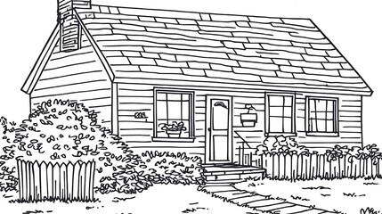 Simple illustration of a charming small house.
