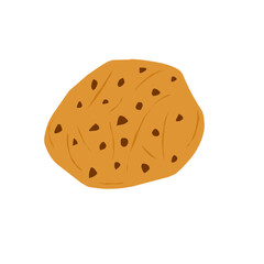 Cookies illustration with chocolate. Crispy cookies food illustration. Flat design cookies with crumbs. Sweet cookies illustration. Sweet food illustration 