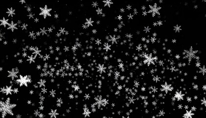 Falling snowflakes on black background (1)