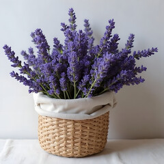 bouquet of lavender in a basket