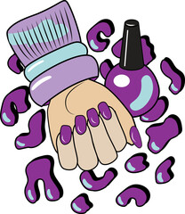 Vector Illustration of a Hand with Nail Polish