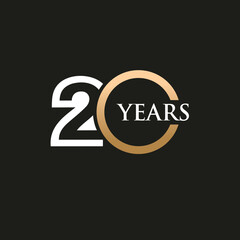 20 Years Anniversary Logo Elegant Business Milestone Celebration Design