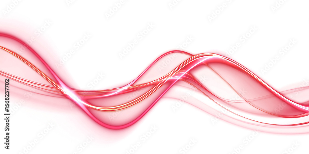 Canvas Prints abstract neon wave on transparent background. red glowing wavy line. design element. energy. movemen