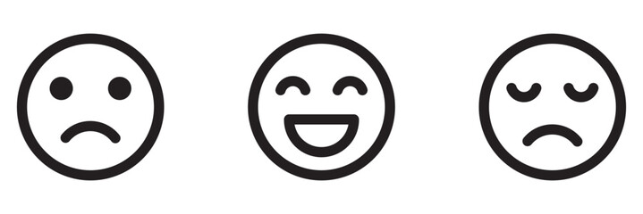 mixed emoji face expression set . Emoji faces collection. Emojis flat style. eps 10 