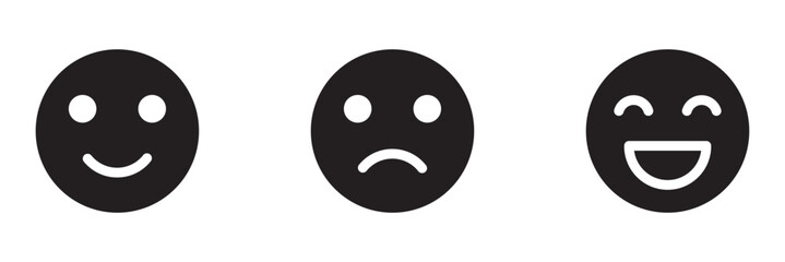 mixed emoji face expression set . Emoji faces collection. Emojis flat style. eps 10 