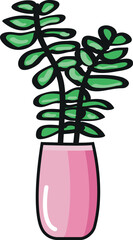 Pink Plant Vector Illustration.