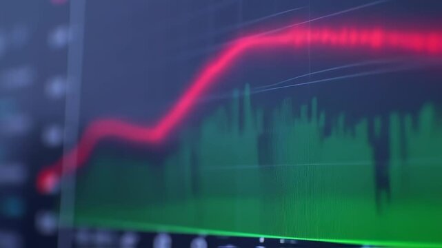 Financial data chart digital display