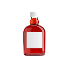Maple Syrup Bottle 3D Render with White Label on a Transparent Background Floating Object