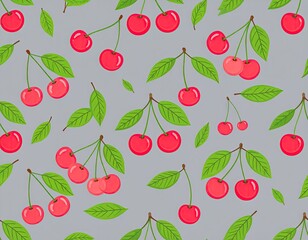 Cherries and leaves pattern (2)