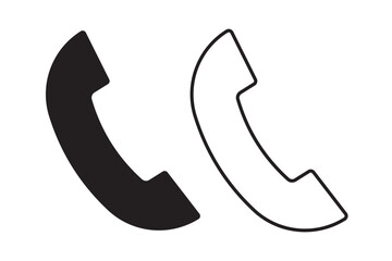 Set of phone icon variations in different styles, phone icon set, call icons, black and white, phone call icon, Vector illustration. EPS 10.